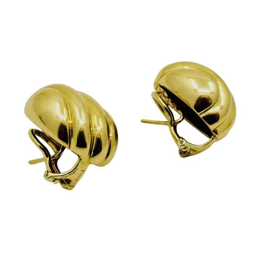 Cartier Earrings 18k Gold Shell Design