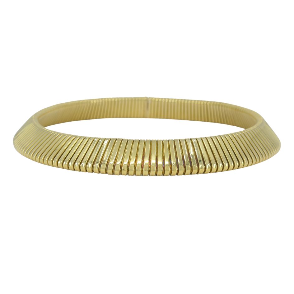 Vintage Carlo Weingrill 18k Gold Tubogas Choker Necklace