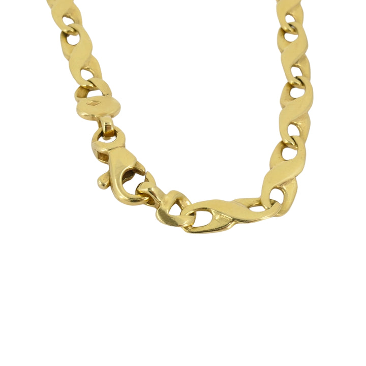 Vintage 18k Gold Figure Eight Link Chain Necklace