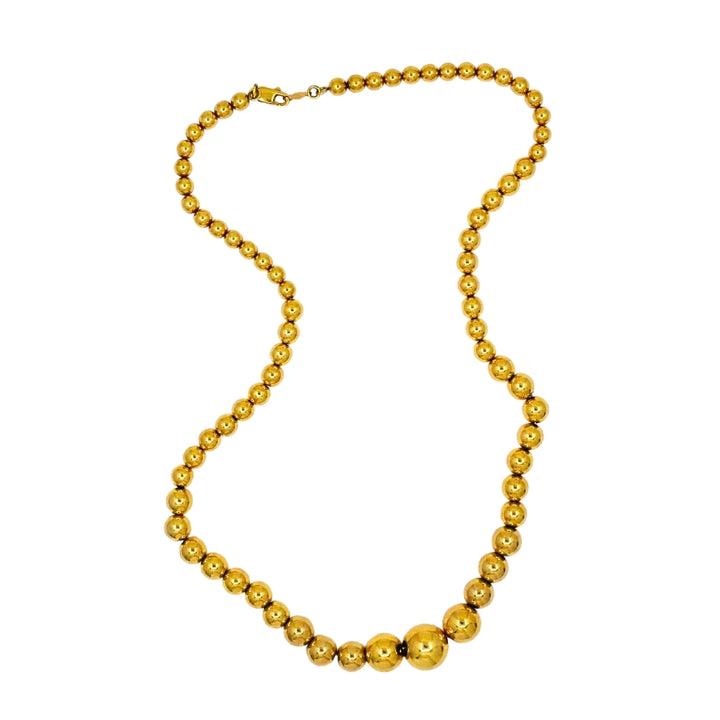 Aurafin 18k Yellow Gold Graduated Bead Necklace