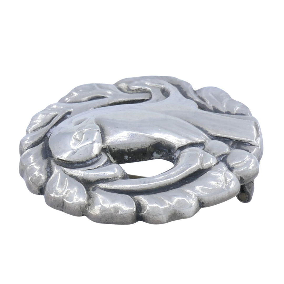 Georg Jensen 830 Silver Bird Brooch, Art Nouveau, Denmark, Circa 1915