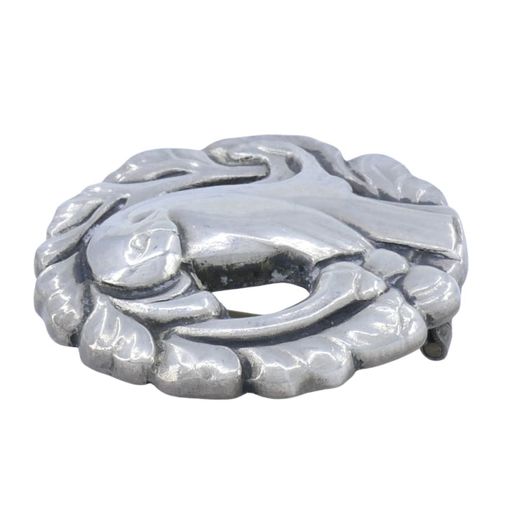 Georg Jensen 830 Silver Bird Brooch, Art Nouveau, Denmark, Circa 1915