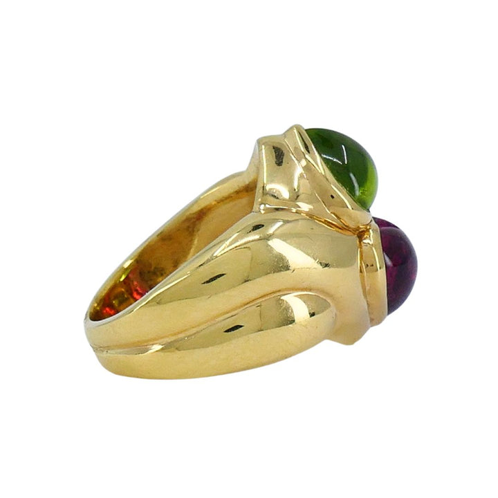 Vintage Bvlgari Cuore 18k Gold Gemstone Heart Ring