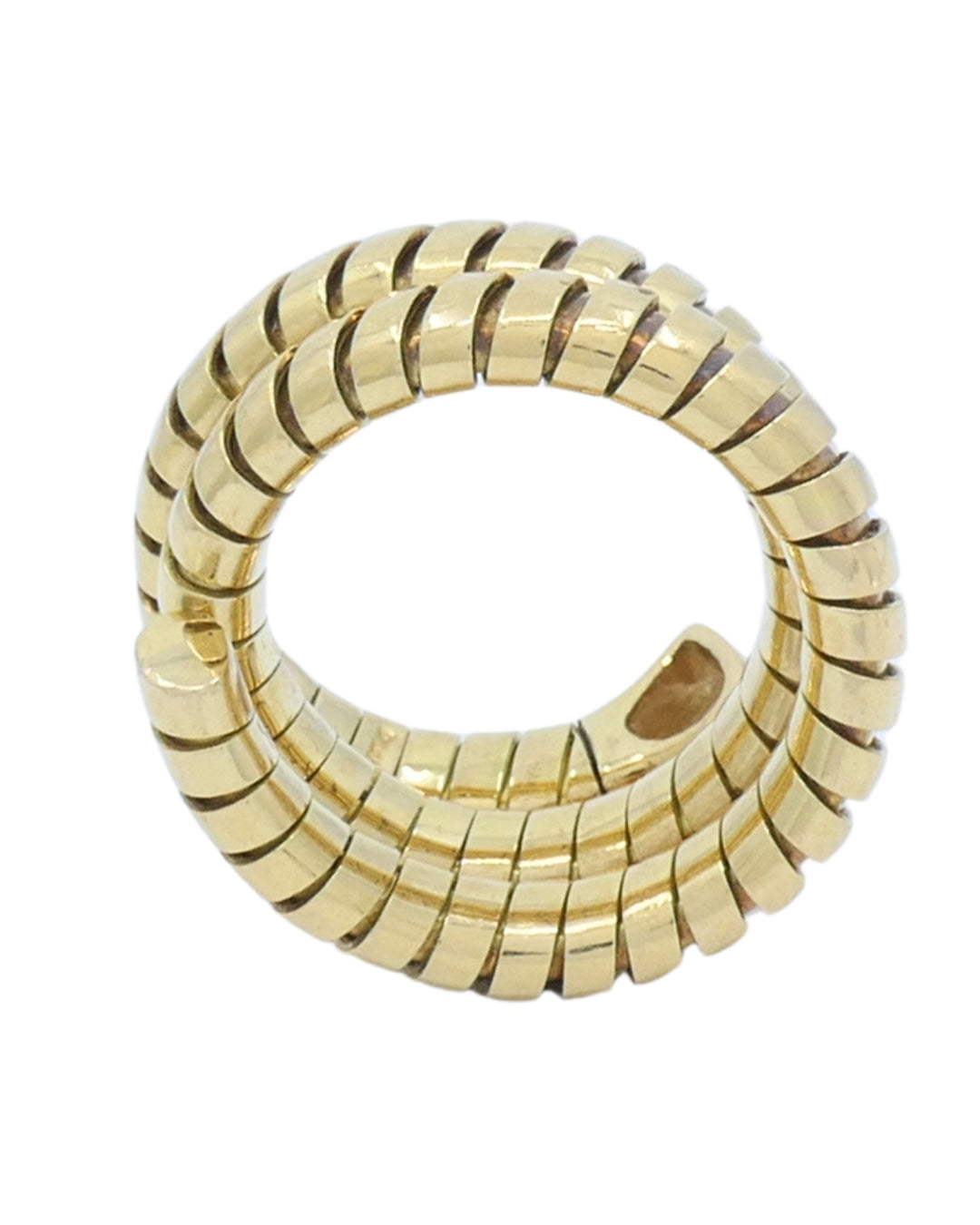 Bvlgari Bulgari Serpenti Tubogas Ring 18k Gold Diamond Size 6.25