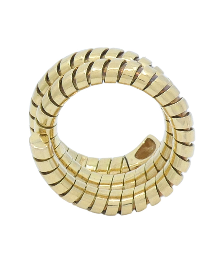 Bvlgari Bulgari Serpenti Tubogas Ring 18k Gold Diamond Size 6.25