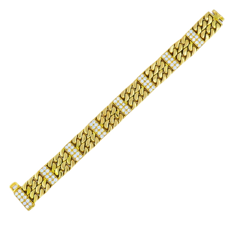 Van Cleef & Arpels Diamond Bracelet Curb Link 18k Gold Vintage