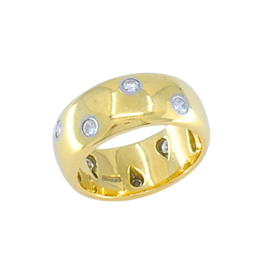 Tiffany & Co. Etoile 18k Gold Diamond Band Ring with Platinum Settings