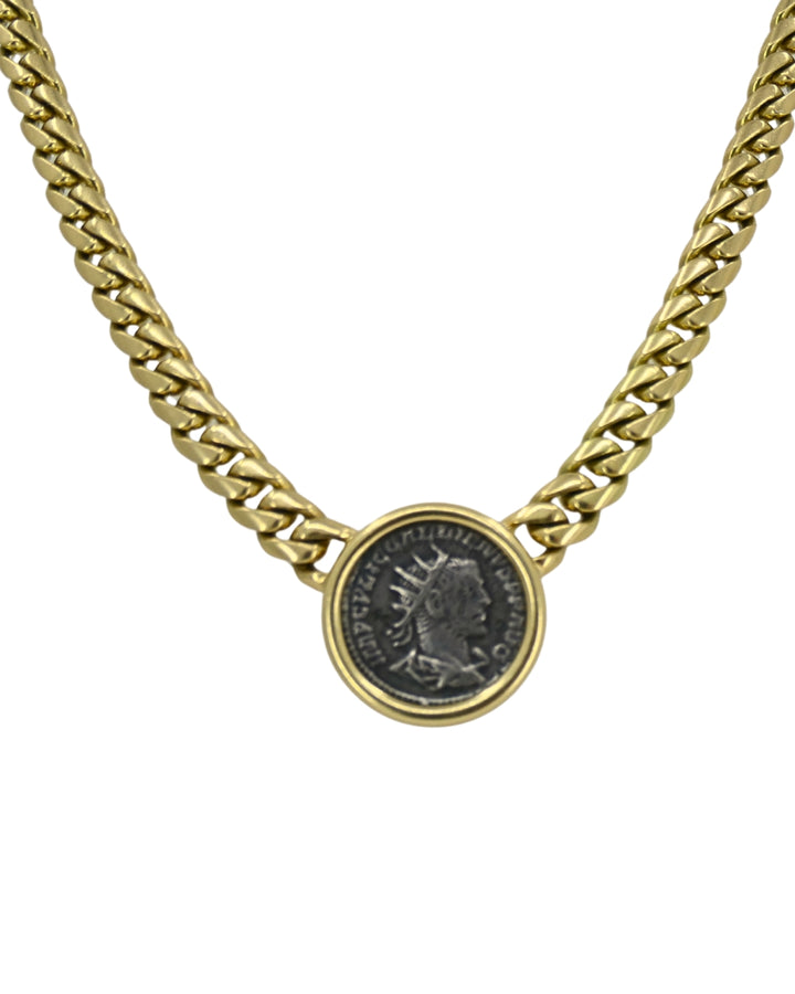 Bvlgari Vintage Bulgari Monete Necklace 18k Gold & Roman Coin