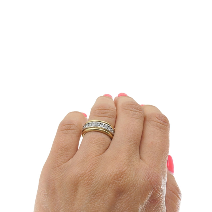 Cartier 18k Gold Platinum Diamond Band Ring