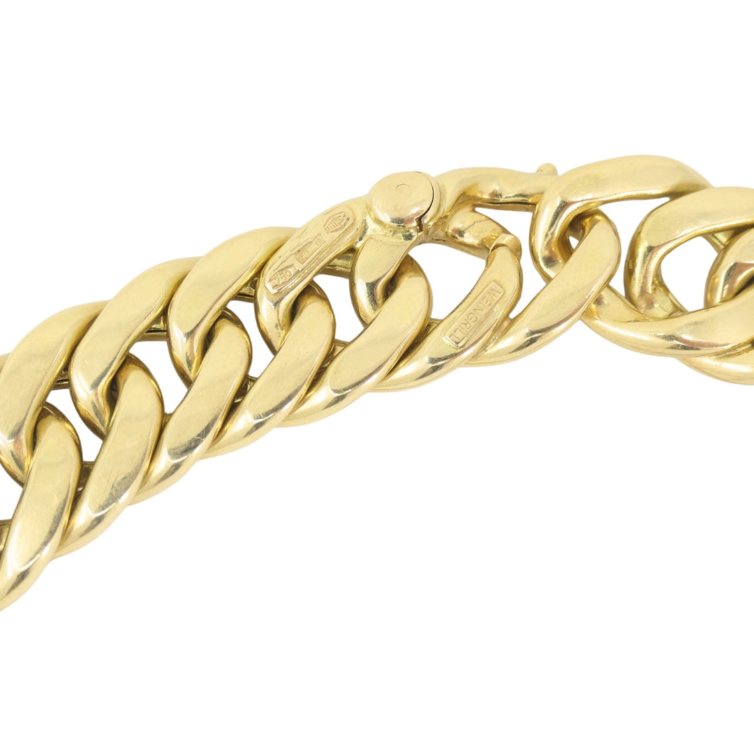 Vintage Carlo Weingrill Necklace 18k Gold Flat Curb Link Necklace