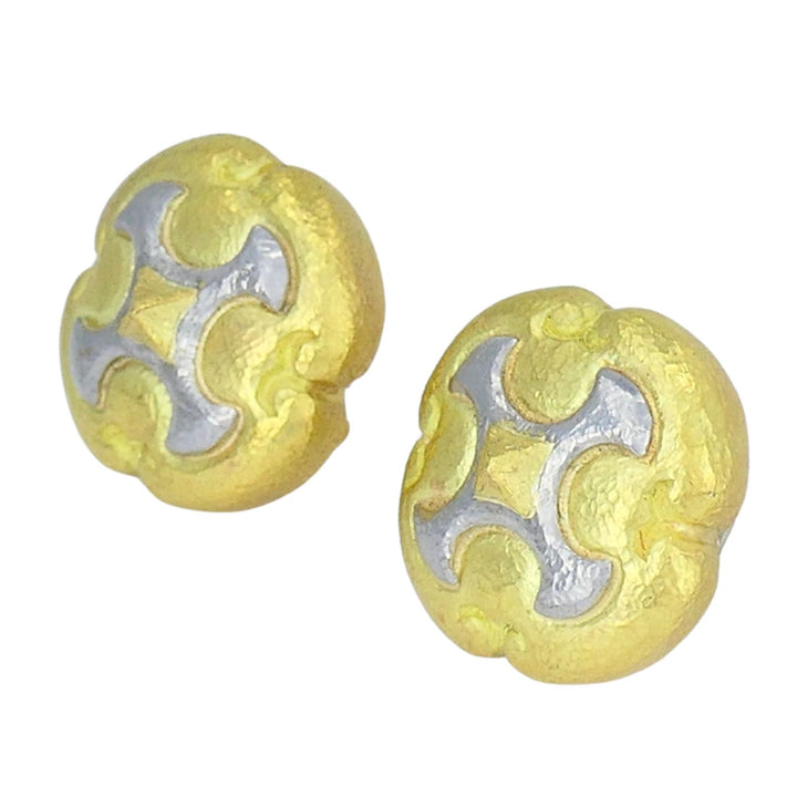 Vintage Trent 18k Gold Platinum Clip-on Earrings
