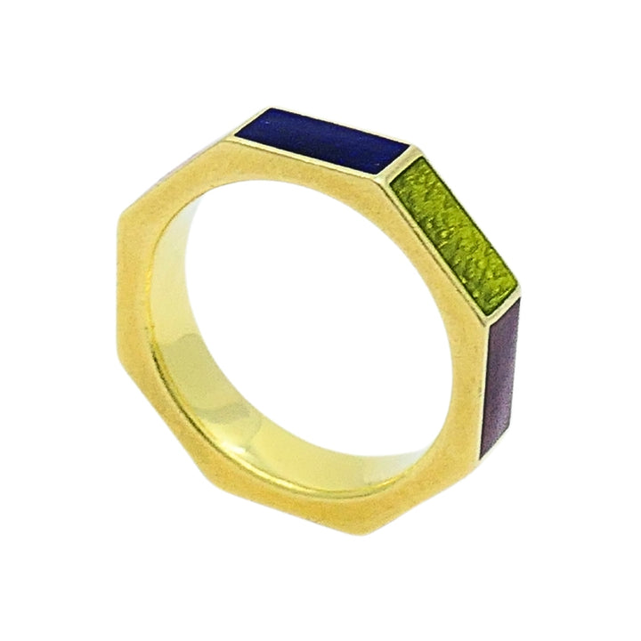 Gucci Ring Vintage Link to Love 18k Gold Enamel