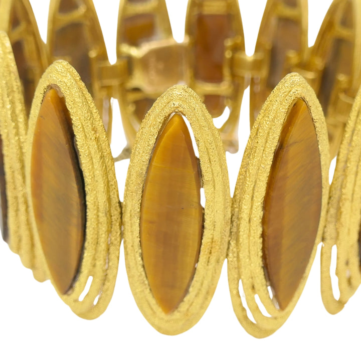 Vintage Kutchinsky Tiger’s Eye Bracelet 18k Gold