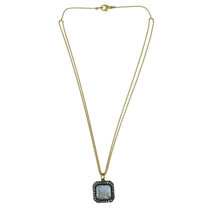 Renee Lewis 18k Gold Diamond Crushed Crystal Shake Pendant Necklace