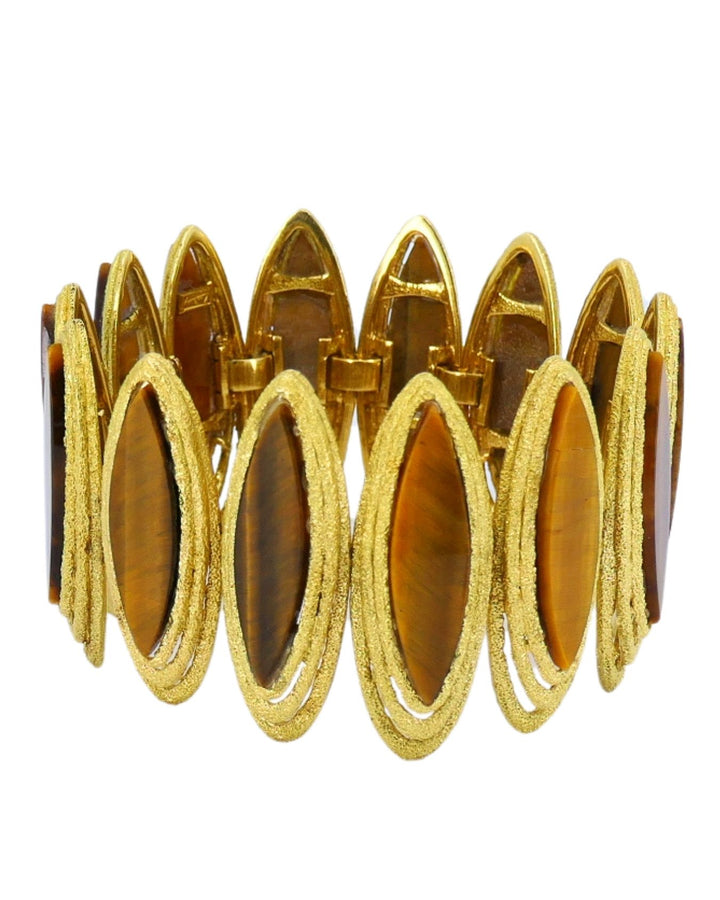 Vintage Kutchinsky Tiger’s Eye Bracelet 18k Gold