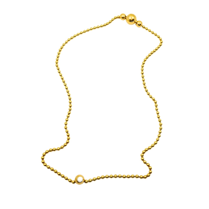 Cartier Draperie De Décolleté 18k Gold Diamond Solitaire Beaded Chain Necklace
