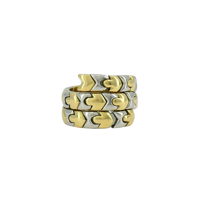 Bvlgari Bulgari Two-Tone Gold Ring Wrap Around 18k