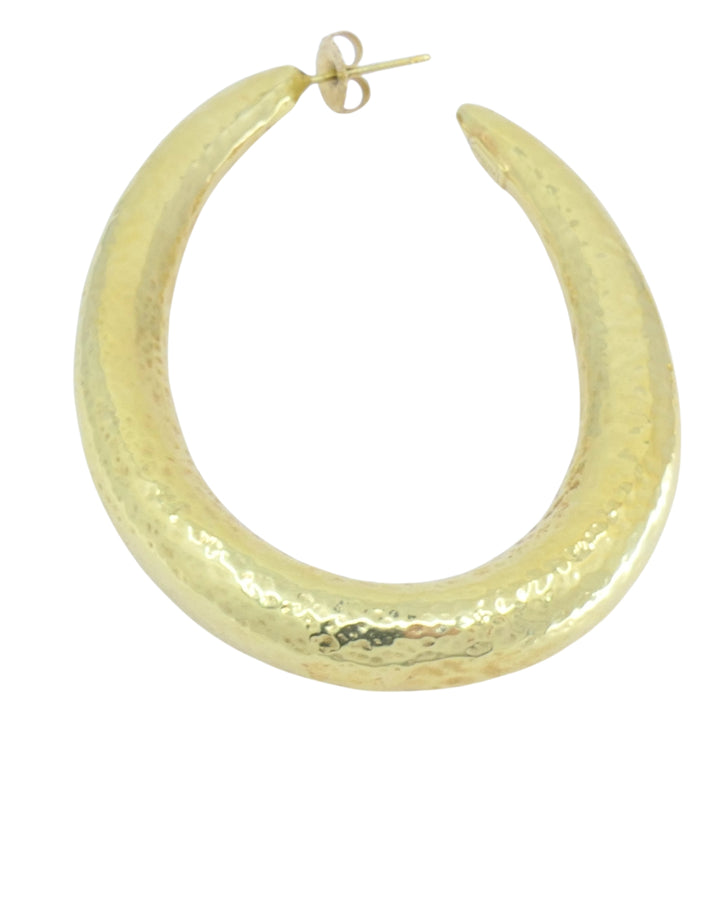 Ippolita Earrings 18k Gold Hammered Hoop Earrings Oval Hoops