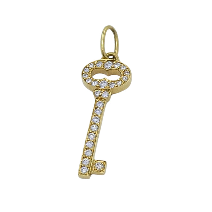 Tiffany & Co. 18k Yellow Gold Diamond Key Pendant