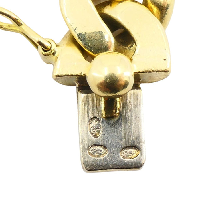 Vintage Bvlgari 18k Gold Monete Bronze Ancient Coin Curblink Bulgari Bracelet