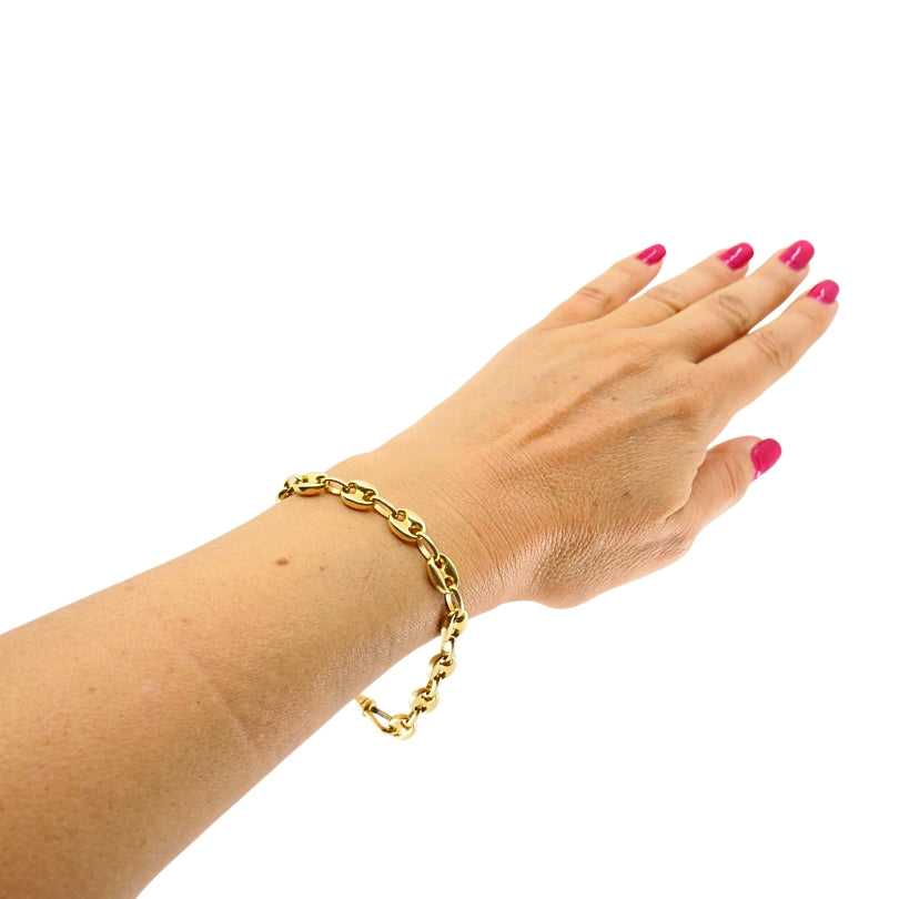 Vintage 14k Yellow Gold Mariner Link Bracelet