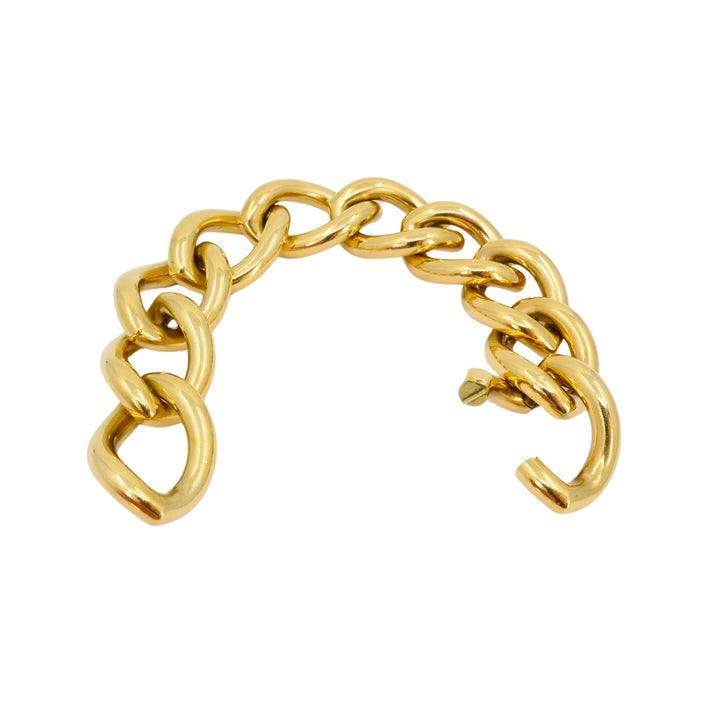 Vintage Italian Bracelet 18k Gold Marquise Shape Link