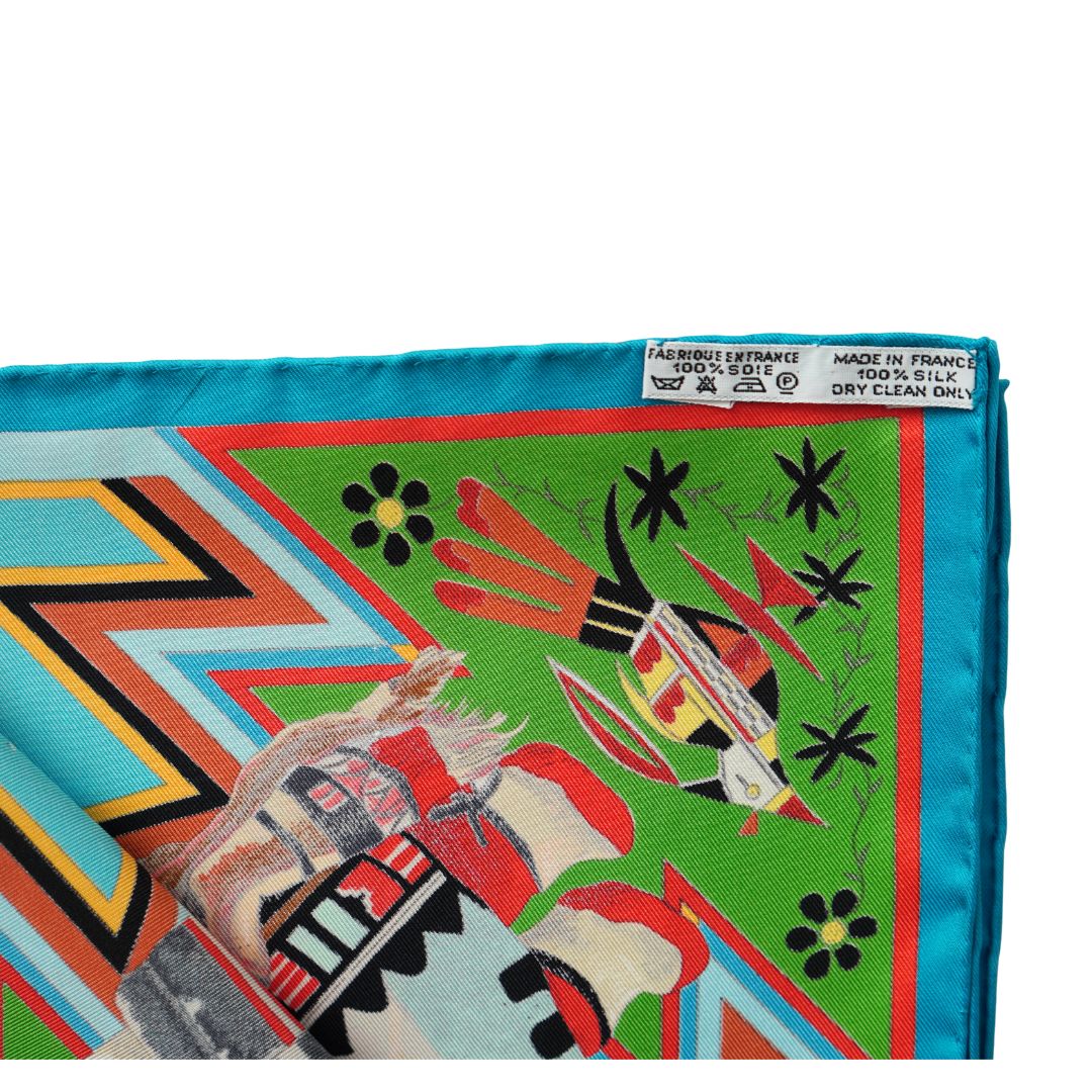 Hermès Paris 'Kachinas' Silk Scarf by Kermit Oliver