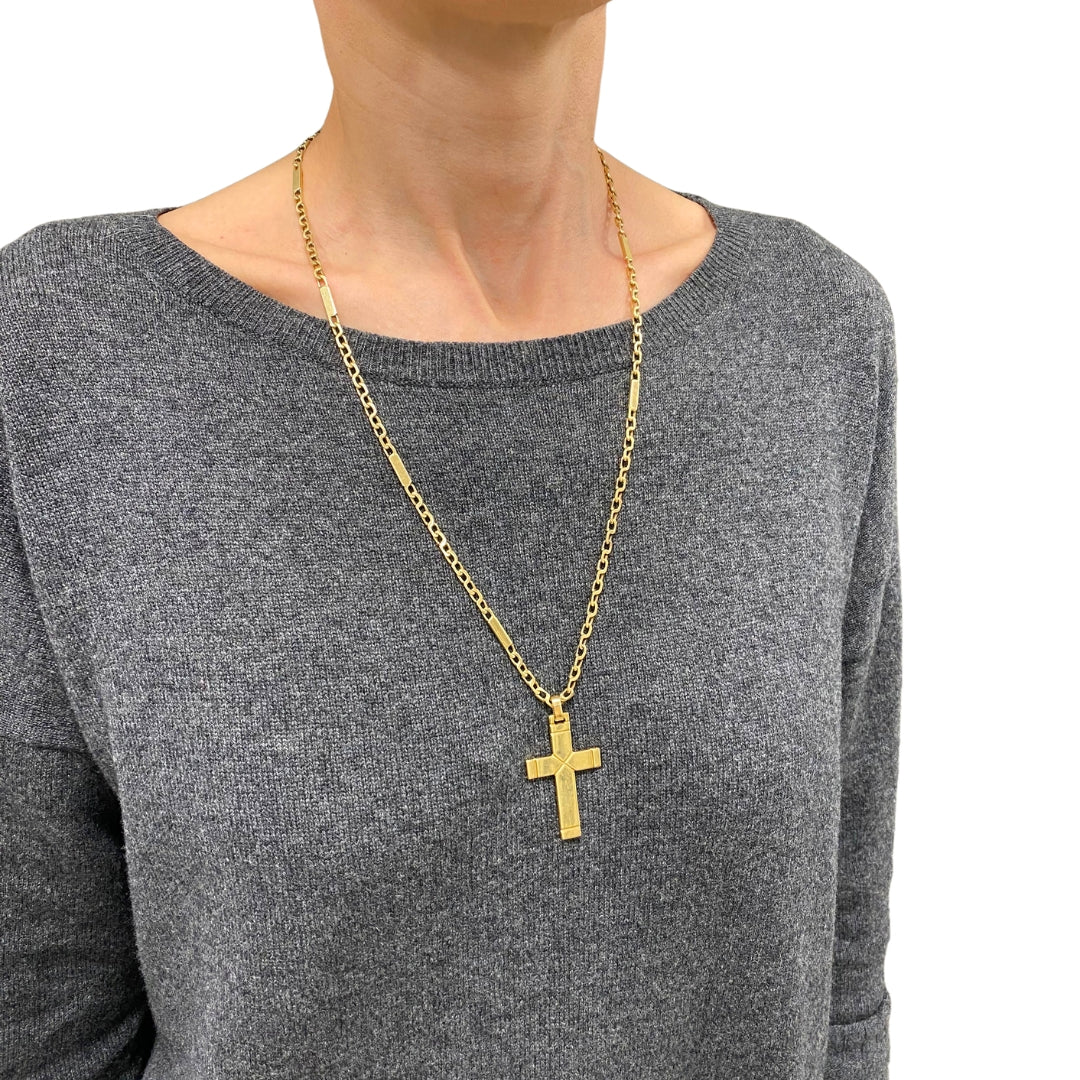 Vintage 14k Gold Cross Pendant Necklace