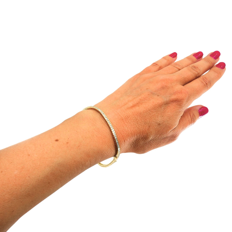 Vintage 18k Gold Diamond Tennis Bracelet, 3.79 Carats