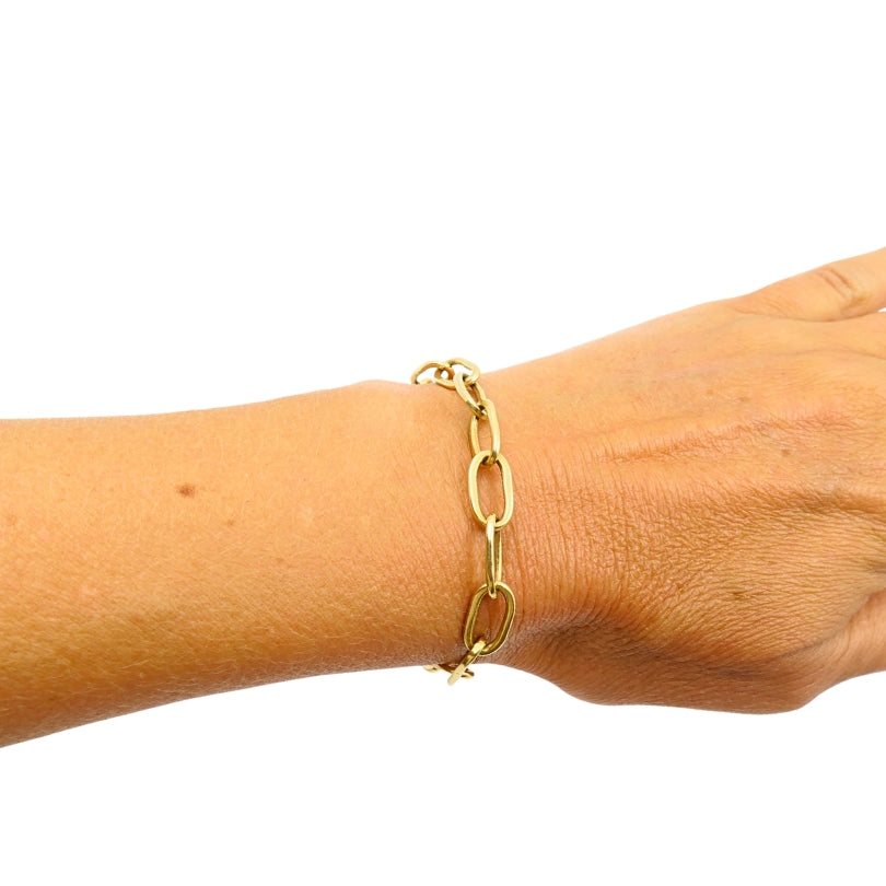 Vintage Chain Link Toggle Bracelet 14k Gold