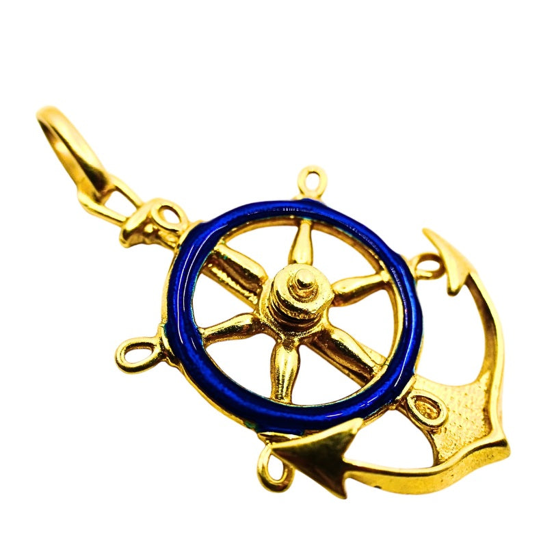 UnoAErre 18k Gold Pendant Anchor Charm Nautical Jewelry