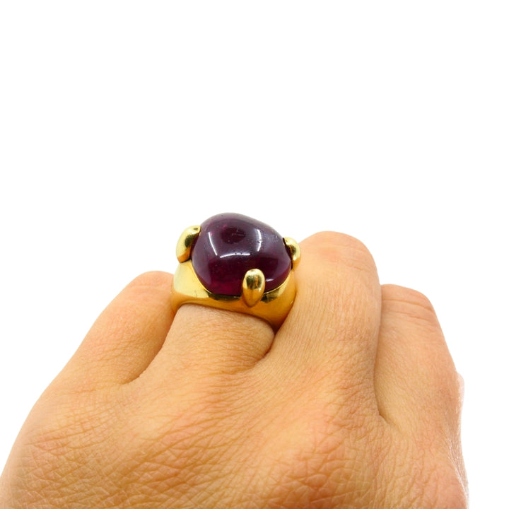 Pomellato 18K Yellow Gold Heart Tourmaline Ring