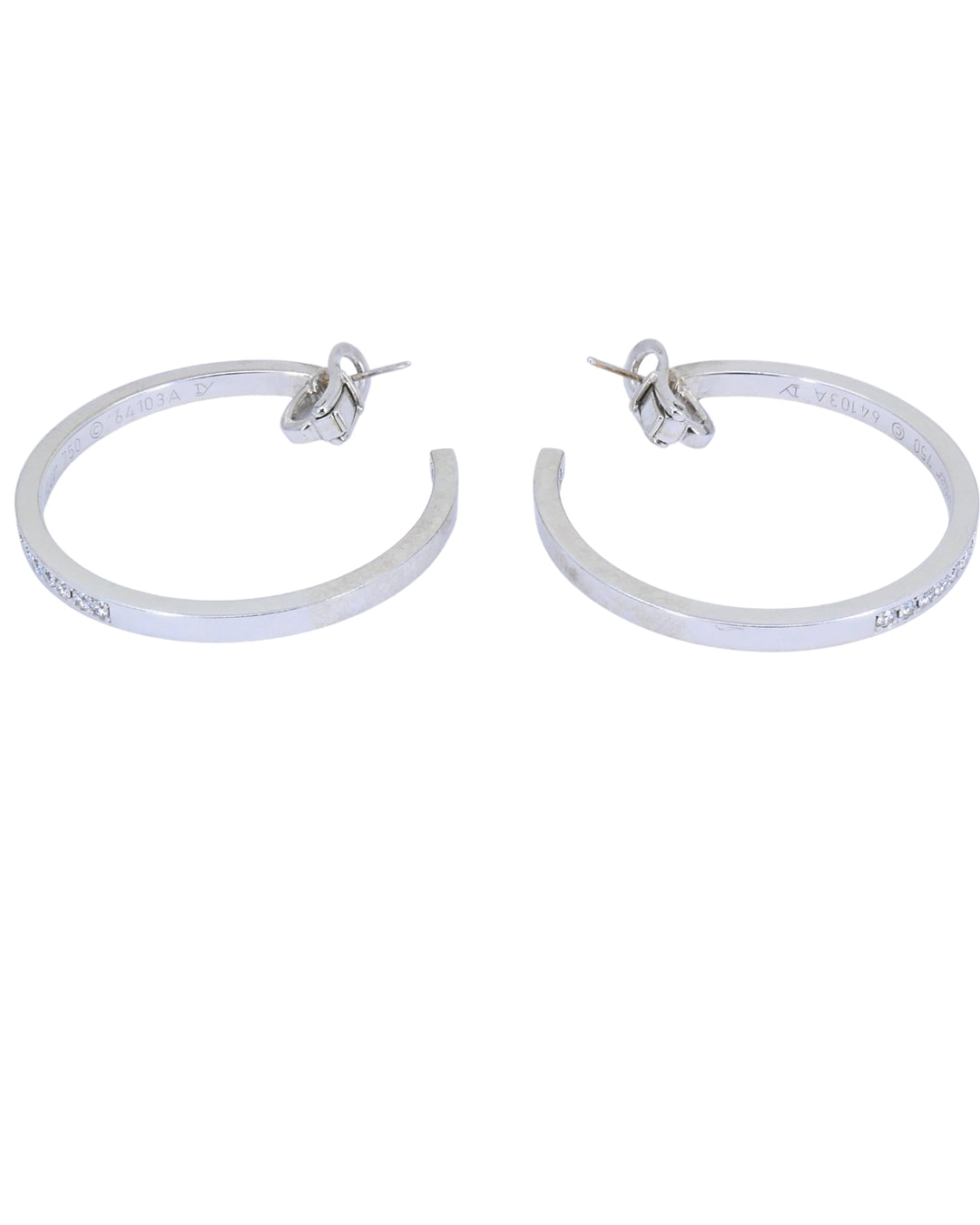 Vintage Cartier Hoop Earrings 18k Gold Diamond Earrings