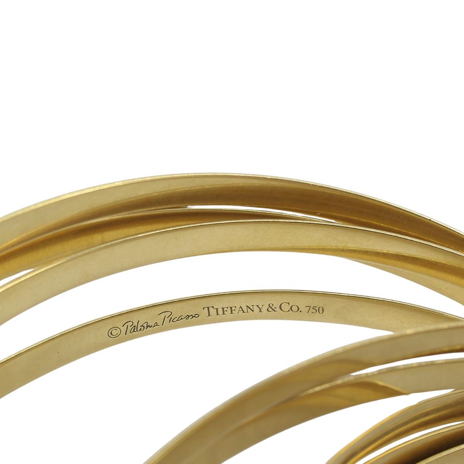 Vintage Paloma Picasso Tiffany & Co. 18k Gold Melody 9 Bangle Bracelet
