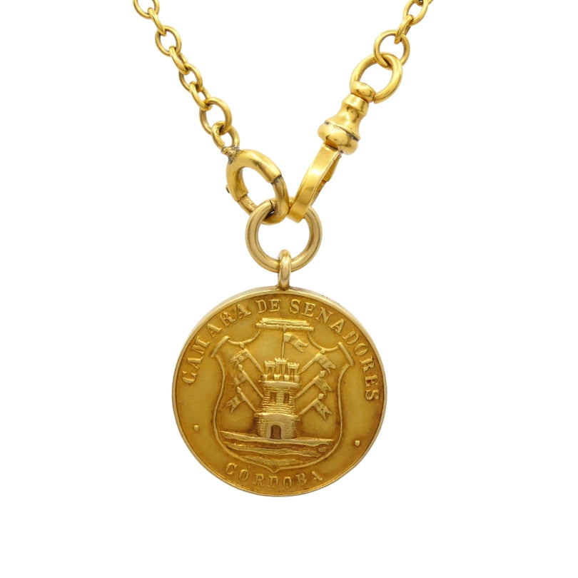 Vintage 10k Gold Chain 18k Coin Pendant Necklace