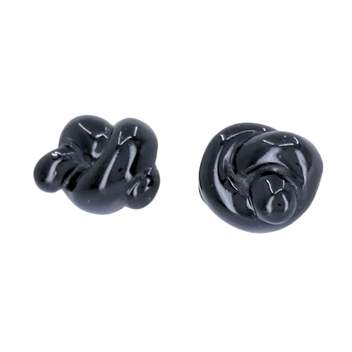 Tiffany & Co. Angela Cummings 1979 18k Gold Black Onyx Knot Vintage Earrings