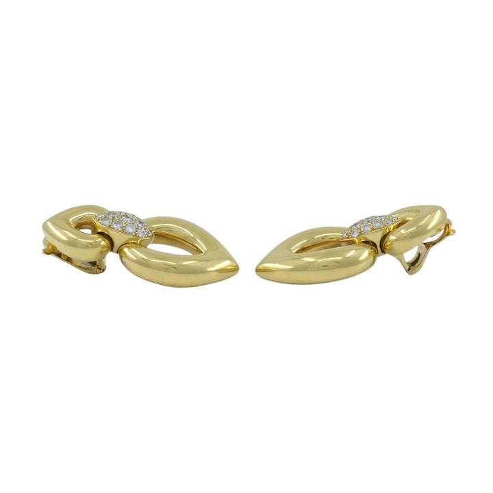 Vintage Van Cleef & Arpels Gold Diamond Drop Earrings