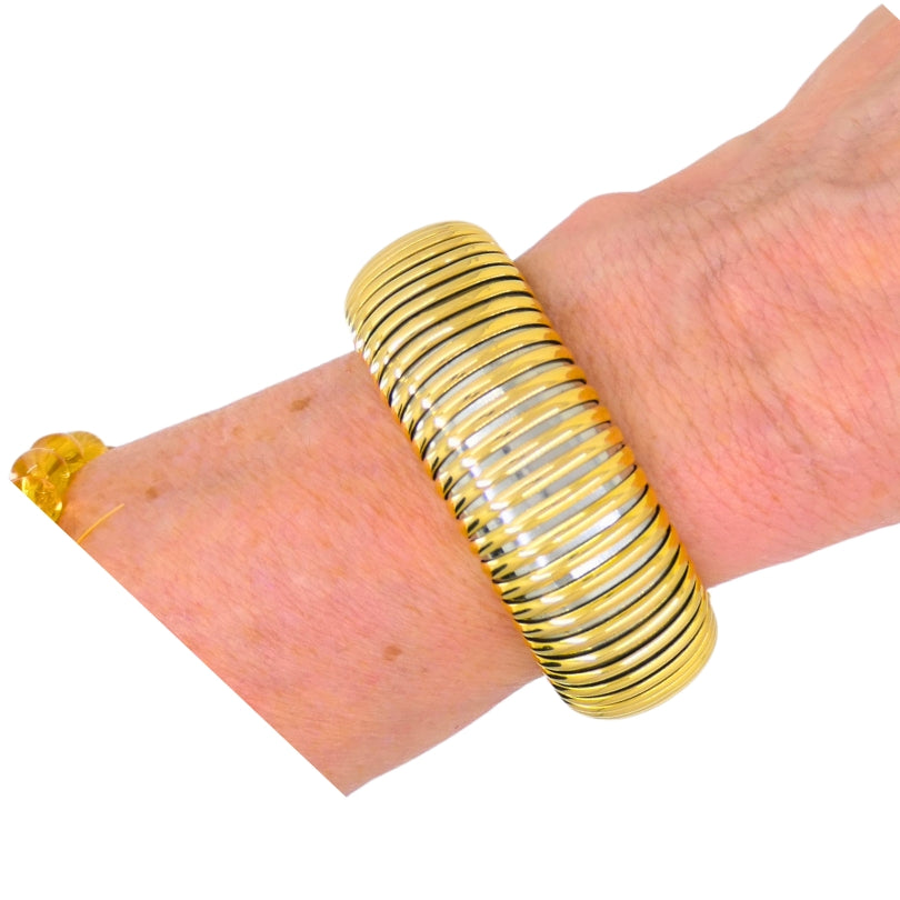 Vintage Cartier Bracelet Tubogas 18k Gold Stainless Steel