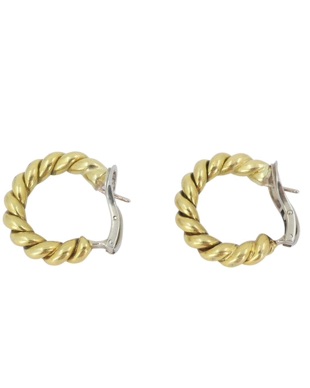 Tiffany & Co. 18k Gold Drop Earrings Rope Design Detachable