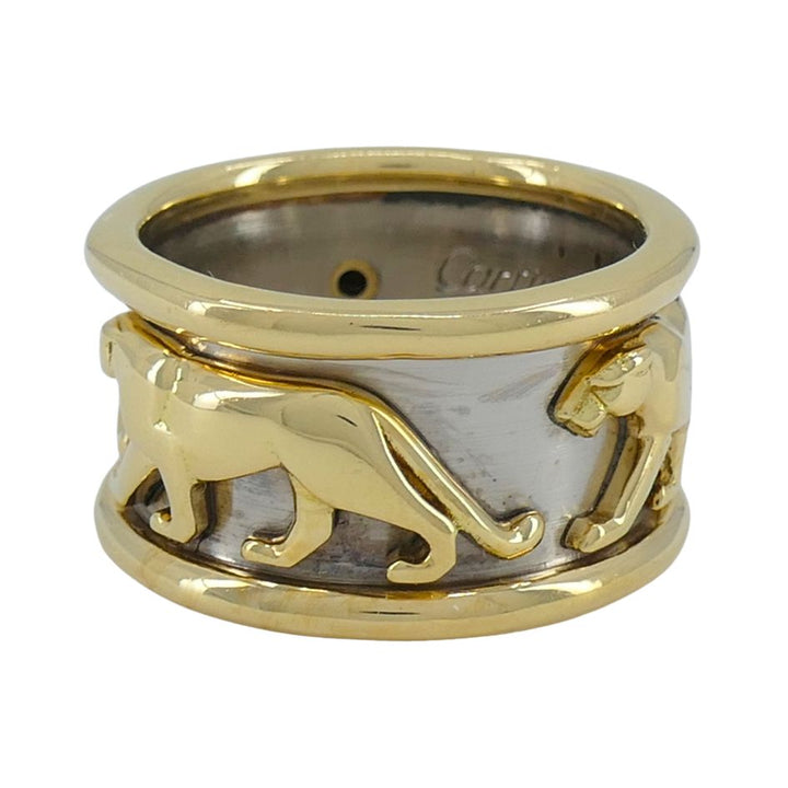 Vintage Panthère de Cartier 18k Gold Steel Ring