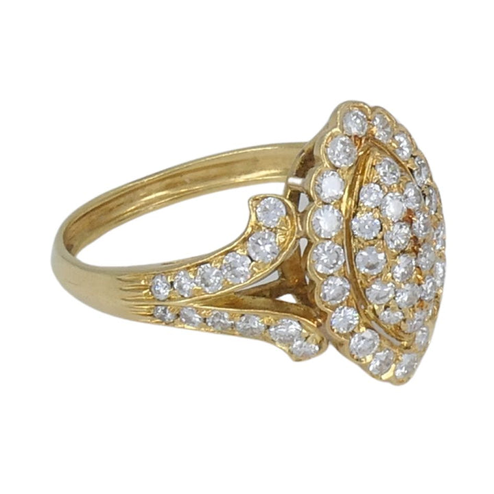 Vintage Cartier 18k Gold Diamond Marquise Cluster Ring