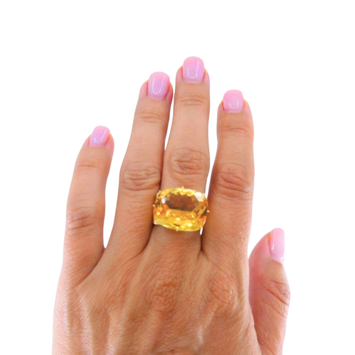 H. Stern Sunrise 18k Gold Citrine Diamond Cocktail Ring