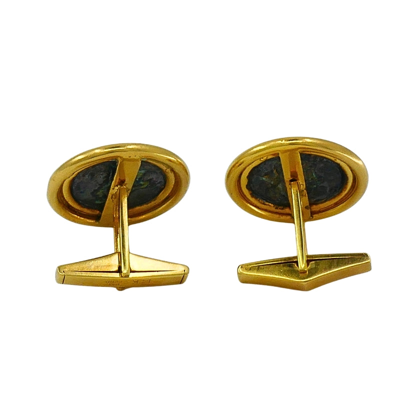 Vintage Cufflinks 14k Gold Ancient Coin Design Estate Jewelry