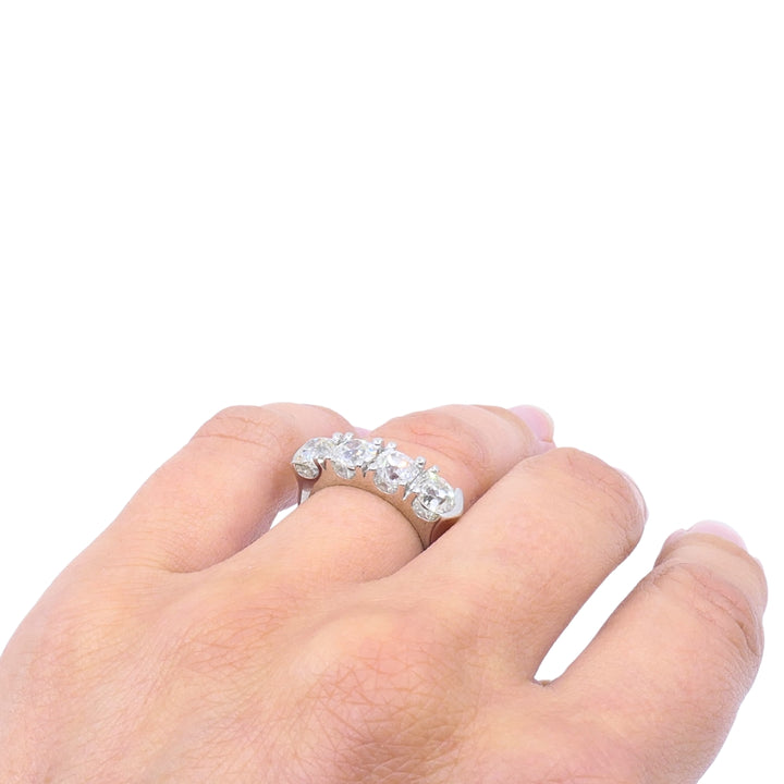 Mid-Century Platinum Four-Stone Diamond Ring