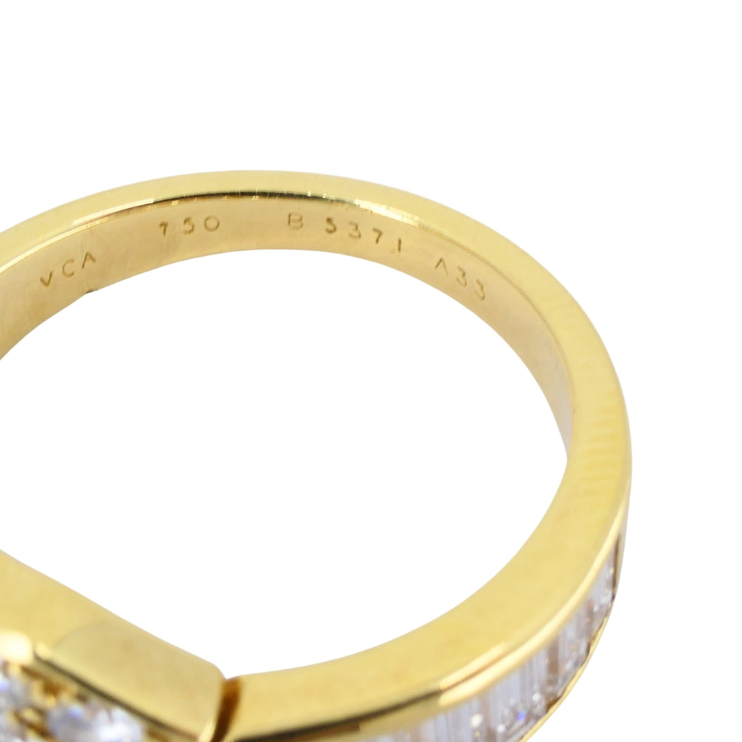 Van Cleef & Arpels 18K Gold Diamond Bypass Ring