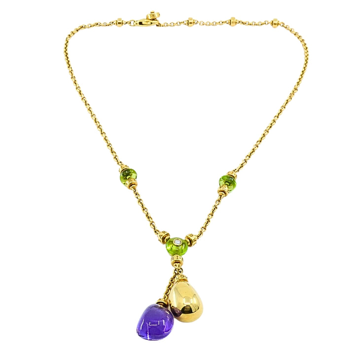 Bvlgari Bulgari 88 Club 18K Gold Amethyst Peridot Necklace