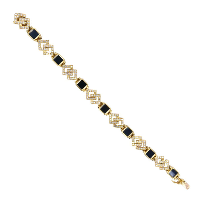 Vintage Van Cleef & Arpels 18k Gold Diamond Onyx Bracelet