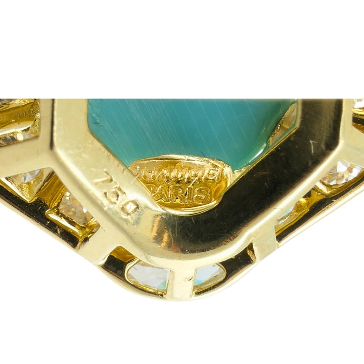 Chaumet Vintage Turquoise Ring Gold Diamond