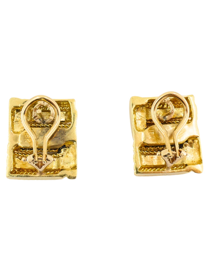 Vintage Aldo Cipullo for Cartier 18k Gold Earrings Lapis Lazuli