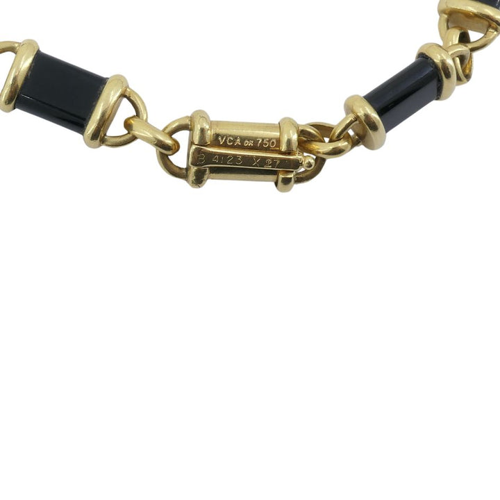 Van Cleef & Arpels 18k Gold Onyx Chain Link Necklace